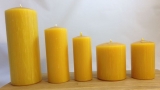 Kerzenset: 5 Stück Kerzen unterschiedlicher Größen aus 100 % Bienenwachs